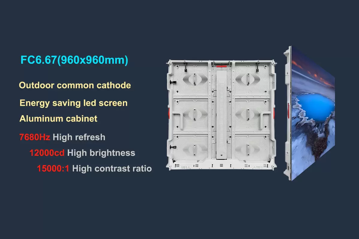 Outdoor High brightness, Full Color Aluminum Screen ( High refresh 7680Hz; brightness up to 12000cd; High contrast ratio 15000:1 )