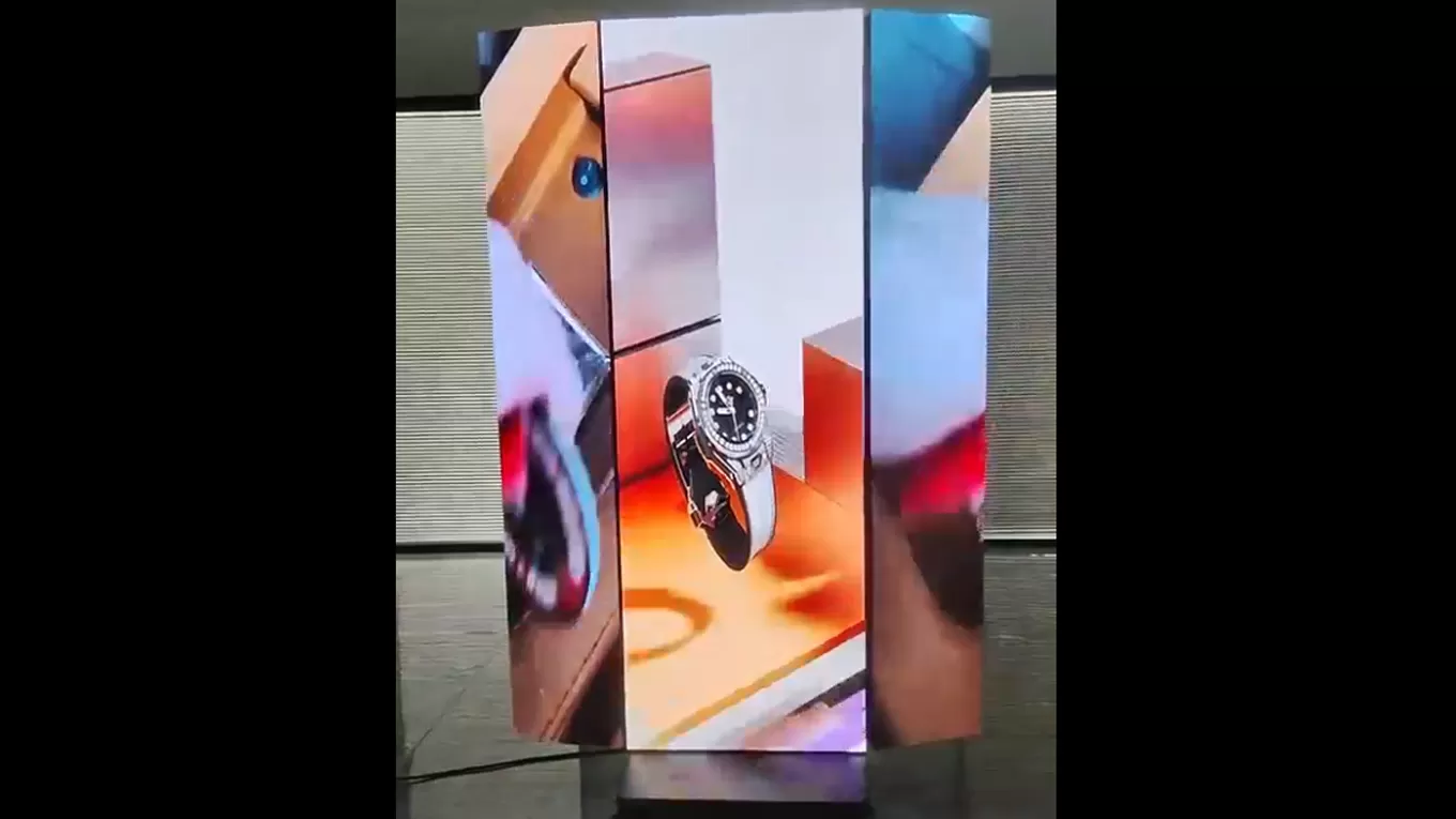 Tri-fold LED Poster Display Series（P1.538,P1.86,P2,P2.5,P3.076） Video Unfold